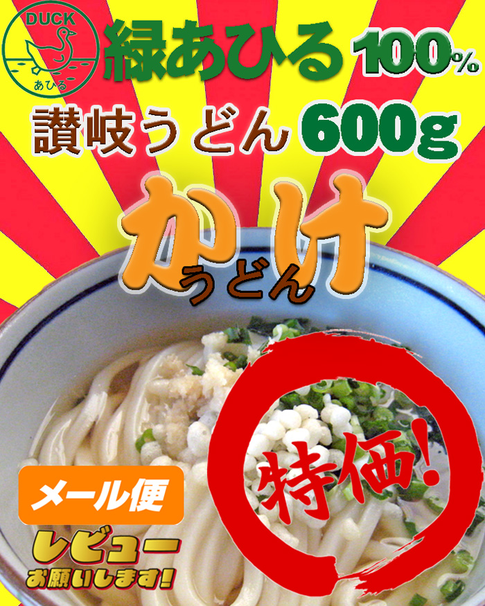 緑あひる 讃岐生うどん≪かけ≫300g×2セット【大盛4人前】【小盛6人前】