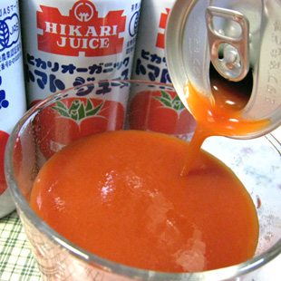ヒカリ　オーガニックトマトジュース（有塩）　１９０ｇ缶【メタボ解消 トマトジュース有効】
